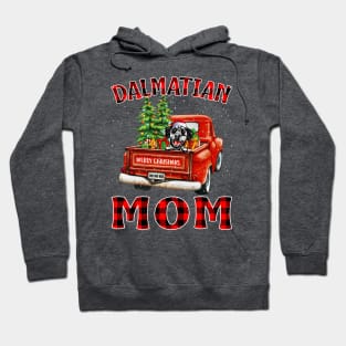 Christmas Dalmatian Mom Santa Hat Truck Tree Plaid Dog Mom Christmas Hoodie